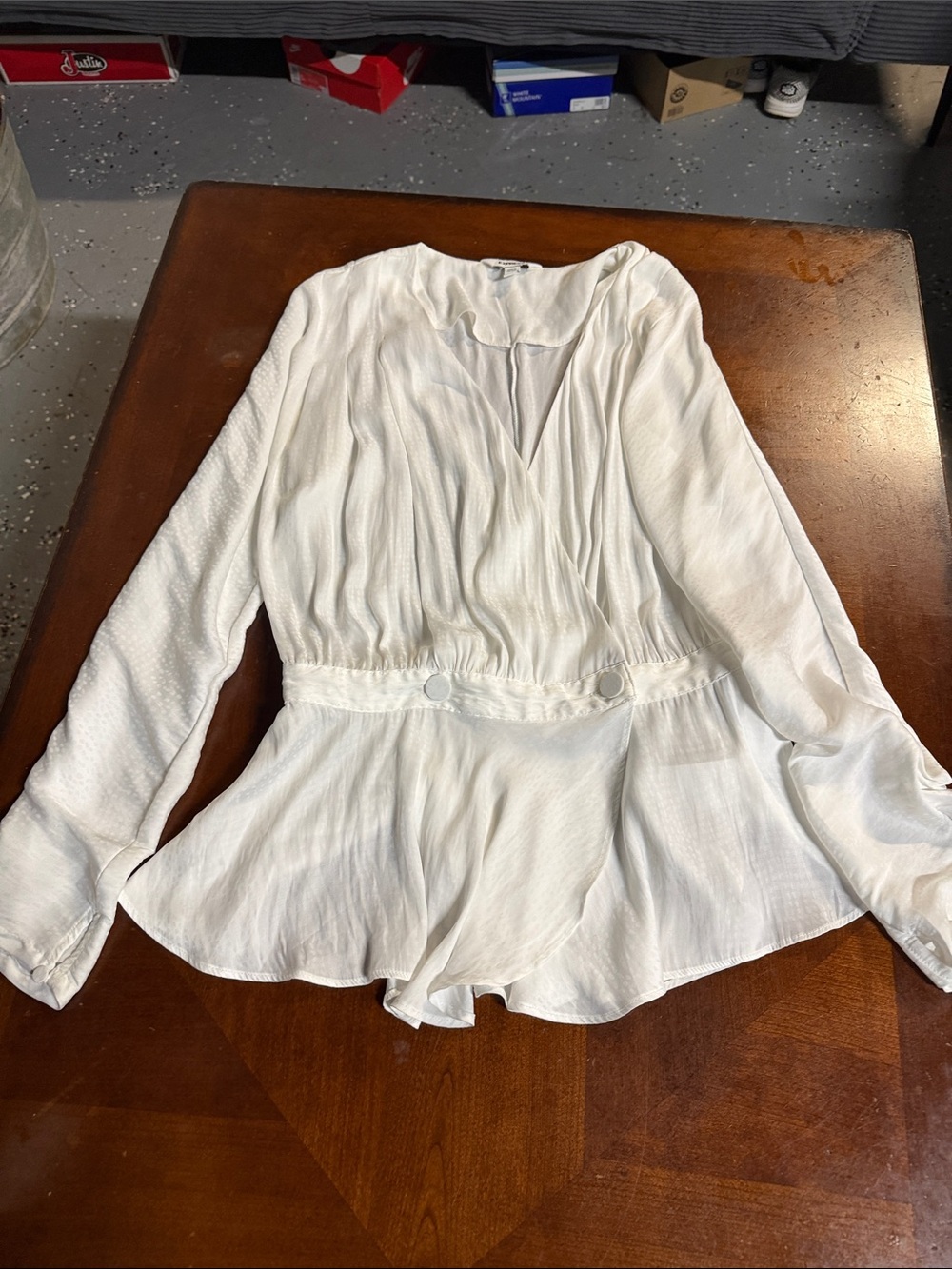 Express White Blouse with Subtle Texture